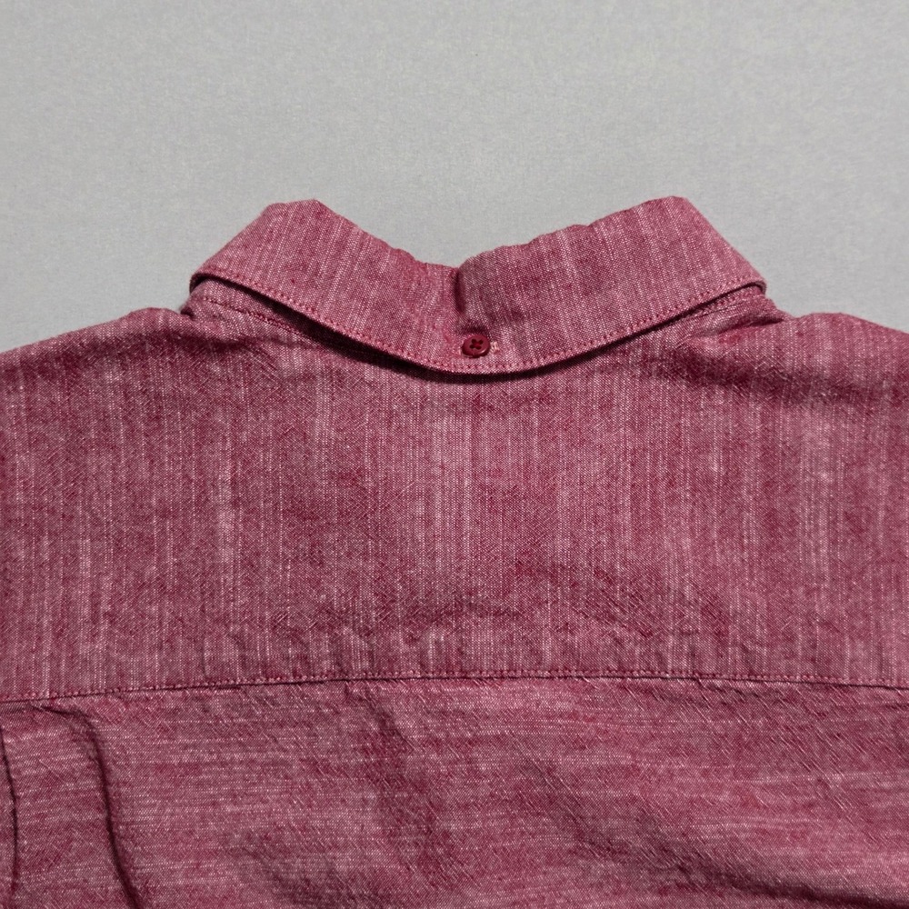 Hurley Casual Button Shirt Mens Large Burgundy Heather Short Sleeve Everyday - Picture 5 of 9